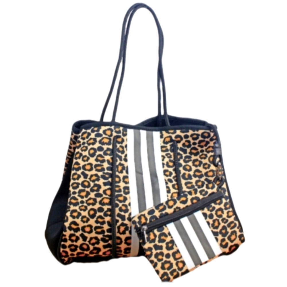 LEPOARD NEOPRENE TOTE BAG
